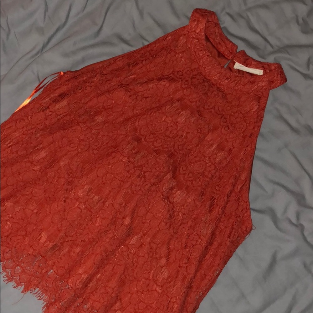 Orange Lace Top